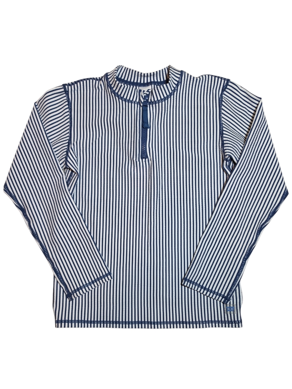 Ruggedbutts Striped Navy & White Seersucker Rashguard Swim Top - NWT - Size 10